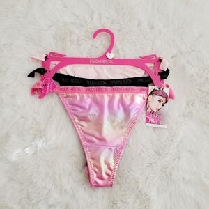 PARIS HILTON 3-PACK THONGS SIZE L